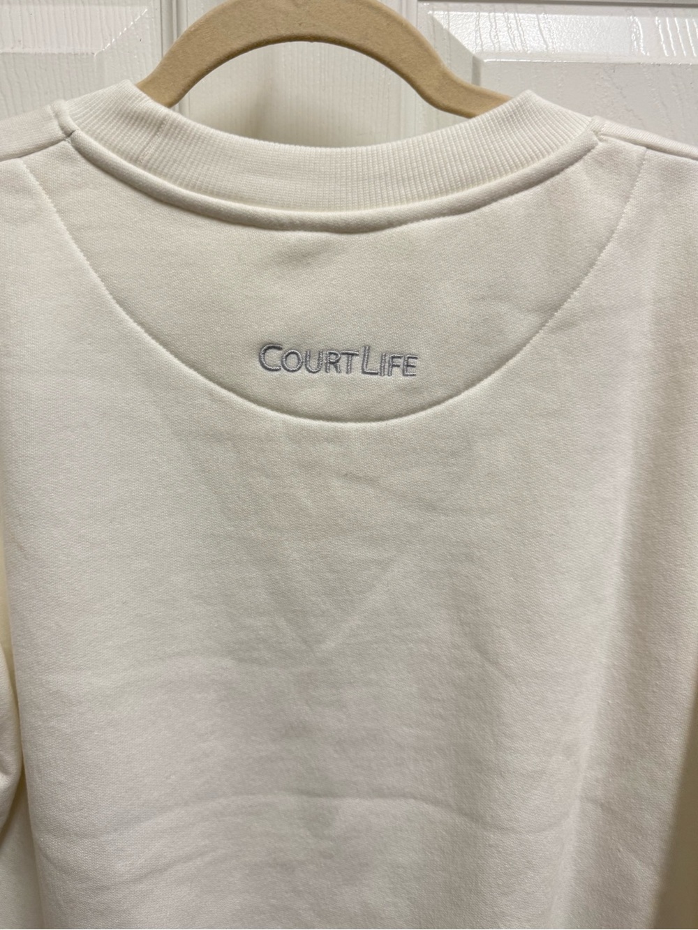 Court Life White Tennis Racket Sweater - Picture 7 of 10